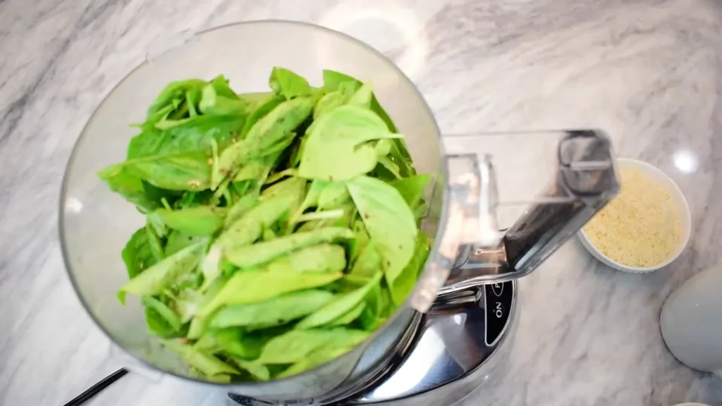 Homemade Basil Pesto Pasta 5 Make the Pesto