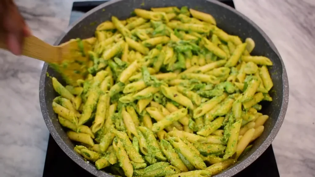 Homemade Basil Pesto Pasta 9 Combine Pasta and Pesto