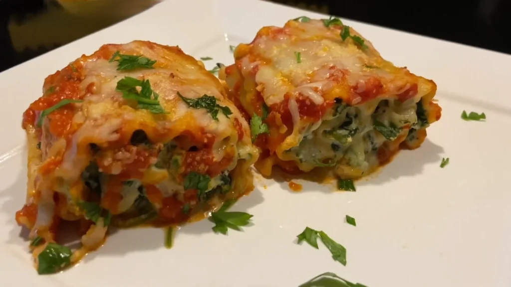Vegetarian Spinach Lasagna Roll-Ups 2 Vegetarian Spinach Lasagna Roll-Ups