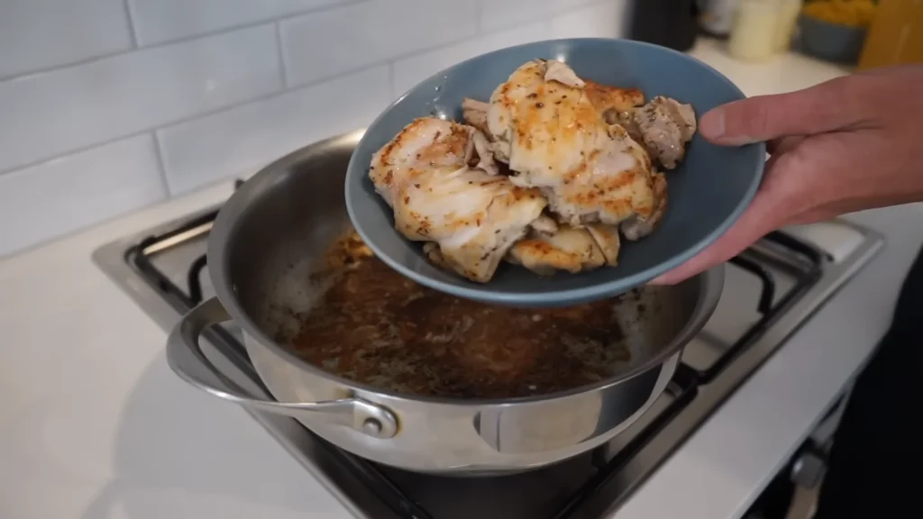 Lemon Chicken Mushroom Pasta 4 Sear the Chicken