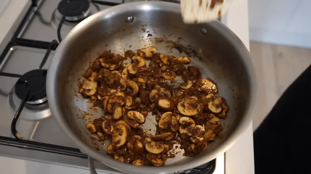 Chicken Mushroom Pasta 8 Sauté the Mushrooms and Onion