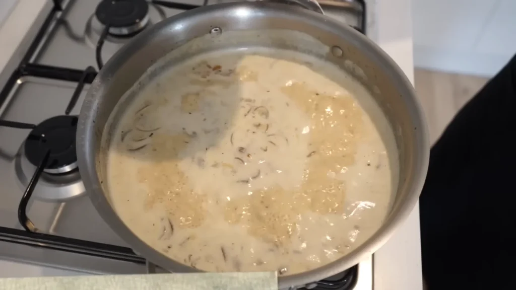 Lemon Chicken Mushroom Pasta 10 Make the Lemon Sauce
