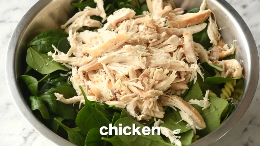 Chicken Pesto Pasta Salad with Sundried Tomatoes 4 Toss the Pasta and Chicken