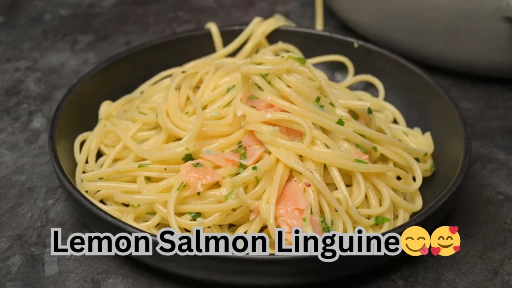 Garlic Salmon Linguine