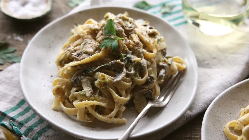 Mushroom and leek pasta 2 Mushroom and leek pasta