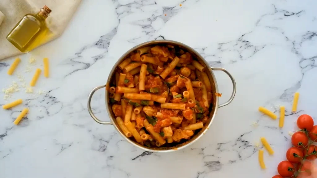 Baked Chicken Ziti 7 Assemble the Ziti