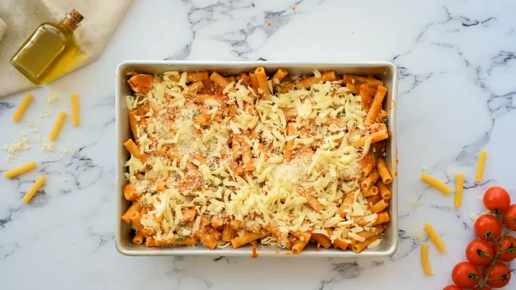 Baked Chicken Ziti 8 Layer the Dish