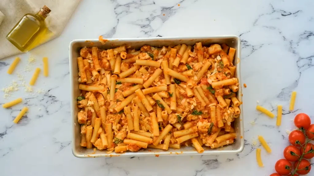 Baked Chicken Ziti 9 Layer the Dish