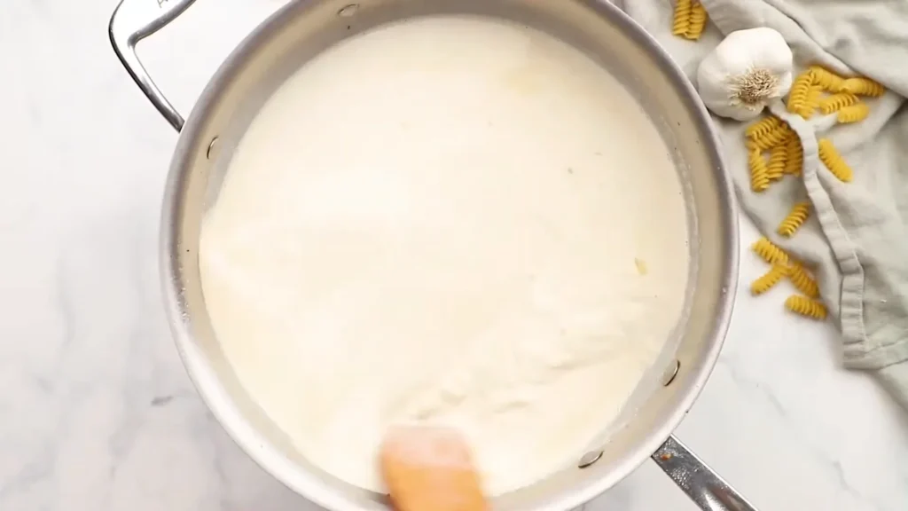 Chicken bacon ranch pasta 8 Make the Creamy Ranch Sauce