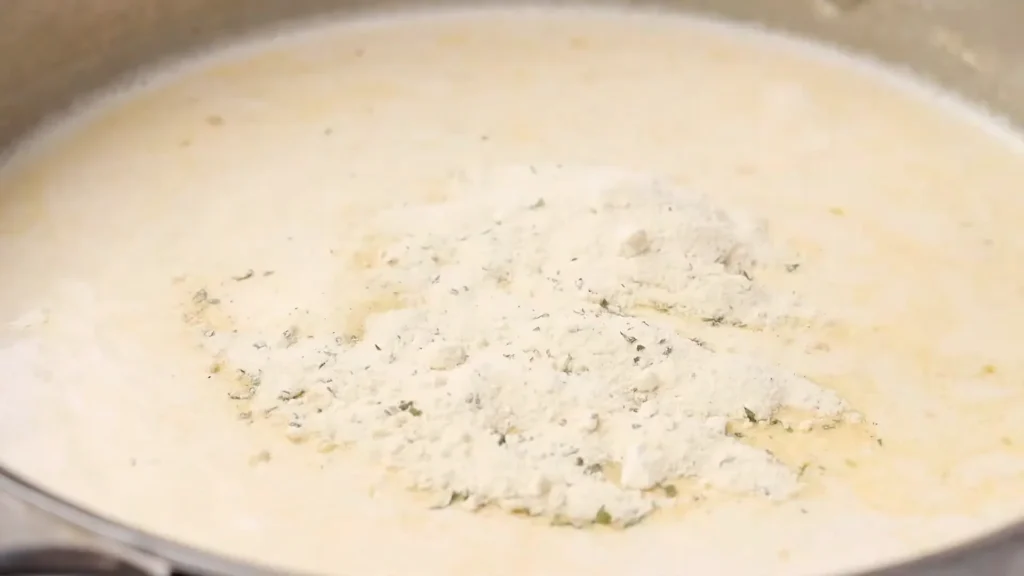 Chicken bacon ranch pasta 9 Make the Creamy Ranch Sauce