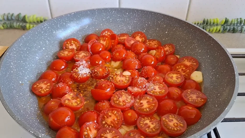 Cherry tomato pasta 10 Add the Tomatoes