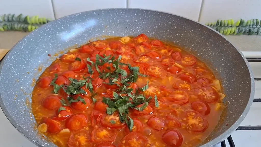 Cherry tomato pasta 12 Add the Tomatoes