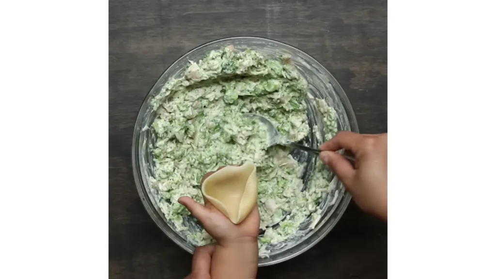 Chicken Broccoli Alfredo Stuffed Shells 8 Stuff the Shells