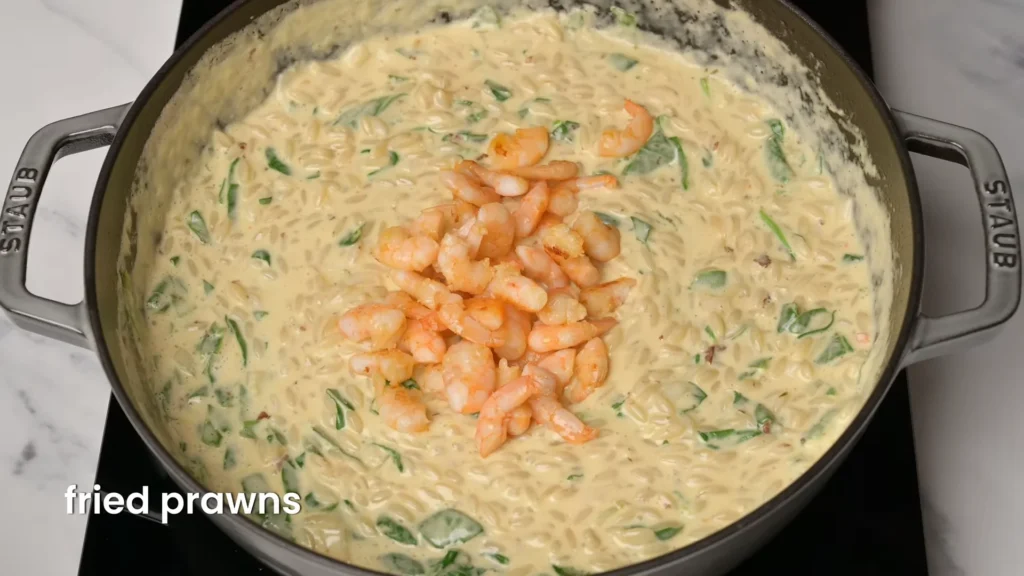 Lemon shrimp orzo 12 Add Shrimp
