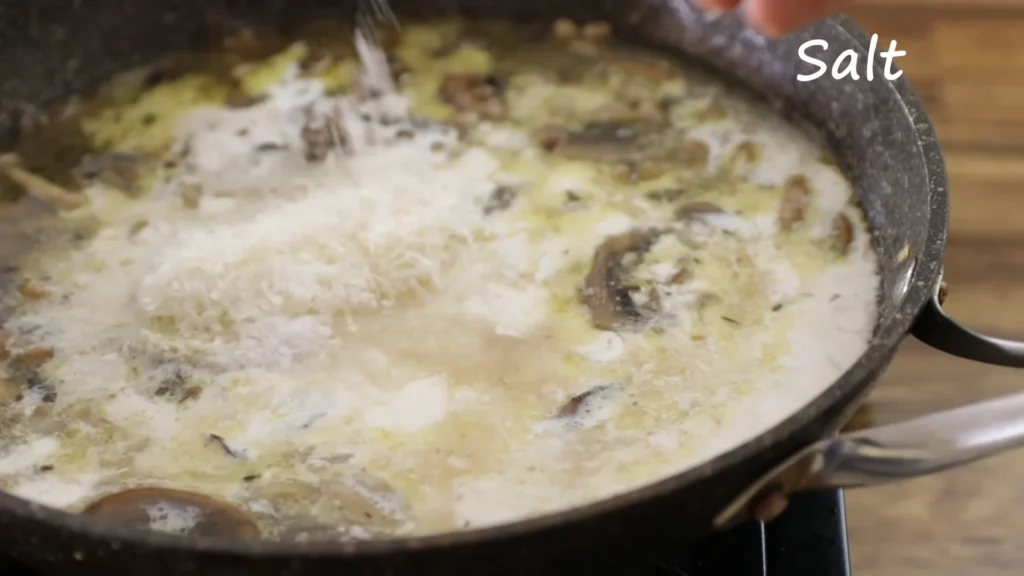 Sausage Mushroom Pasta 9 Make the Creamy Sauce