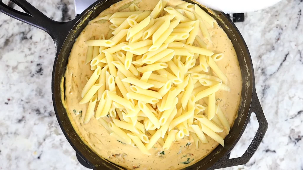 Tuscan chicken pasta 12 Quick Release and Add Pasta