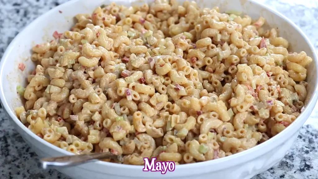 Macaroni Pasta Salad 10 Garnish and Serve