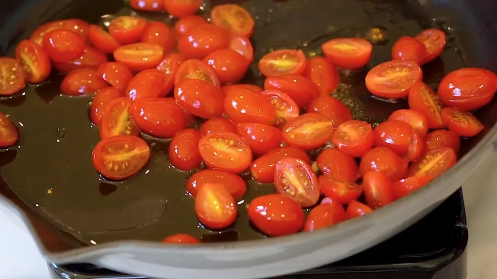 Mediterranean Pasta 3 Sautee Cherry Tomatoes and Olives