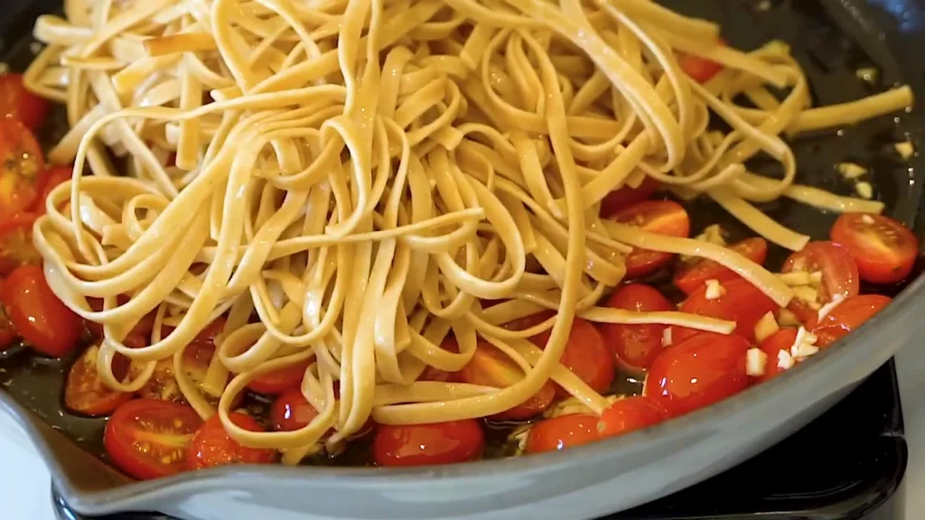 Mediterranean Pasta 6 Combine Pasta and Sauce