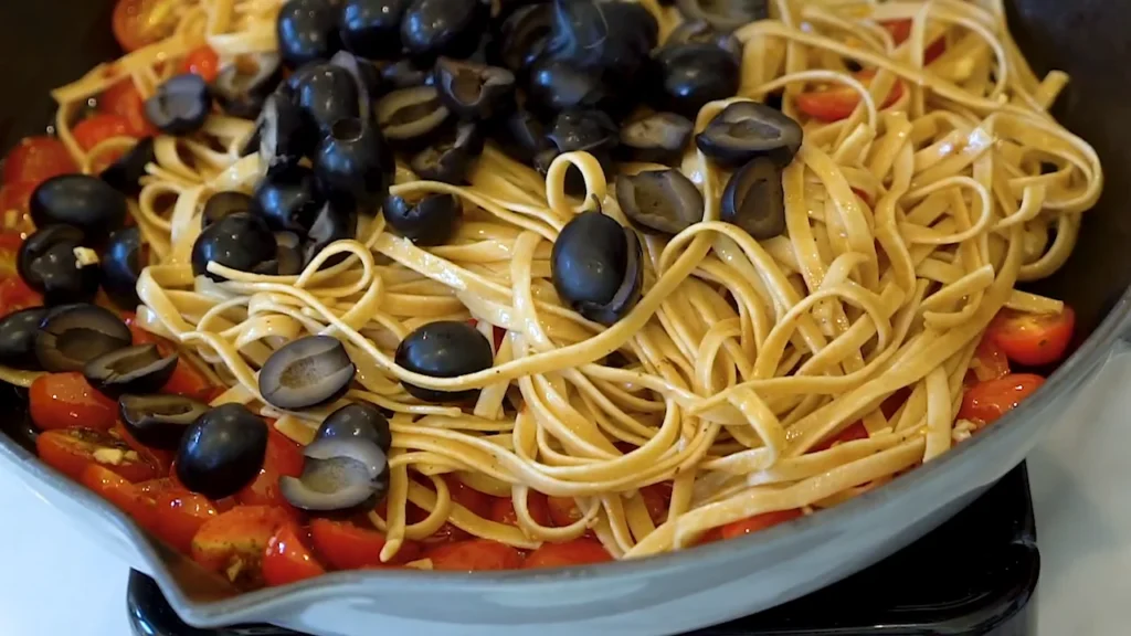 Mediterranean Pasta 7 Combine Pasta and Sauce