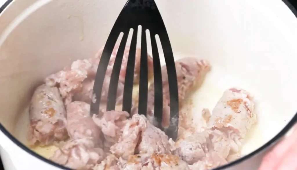 Baked Ziti 6 Cook the Meat Sauce