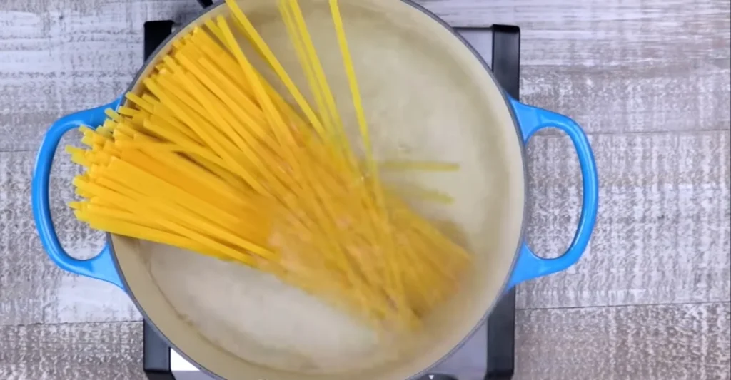 Shrimp Pesto Pasta 4 Cook the Pasta