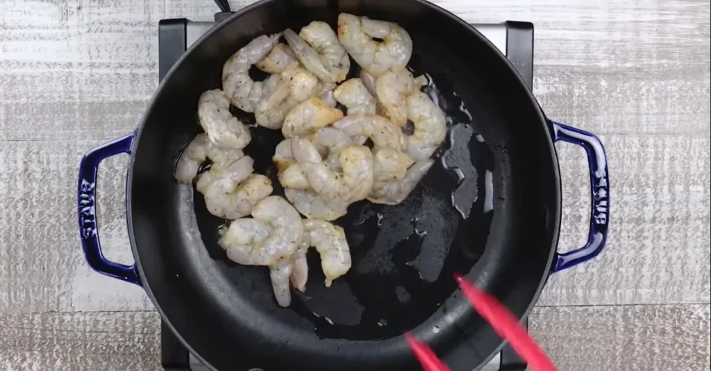 Blackened Shrimp Alfredo 8 Season and Sear the Shrimp