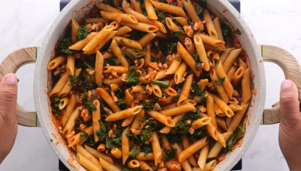 Ground turkey pasta bake 10 Combine Pasta and Sauce
