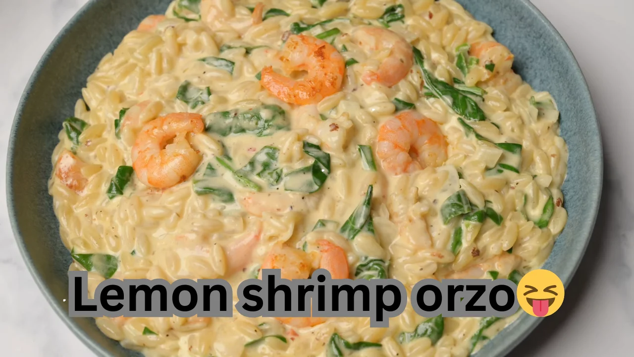 Lemon shrimp orzo