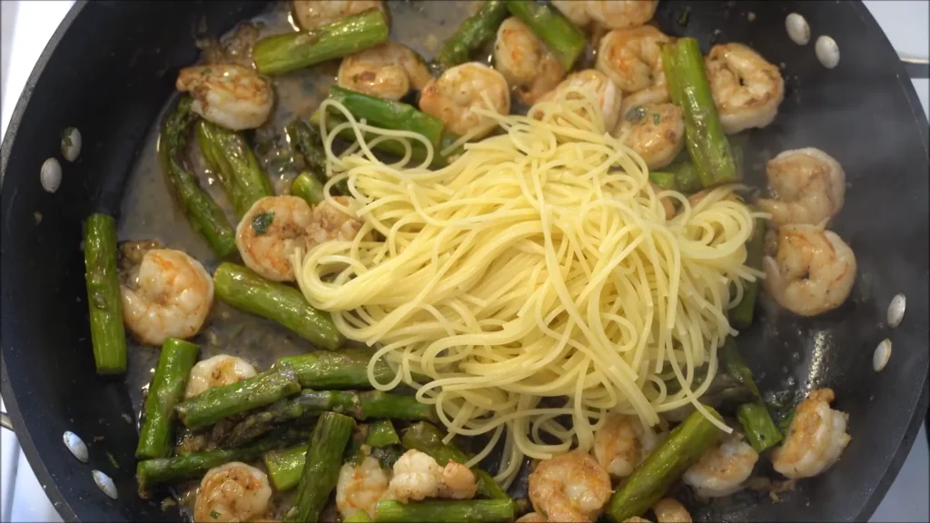 Lemon Asparagus Shrimp Pasta 12 Combine Everything