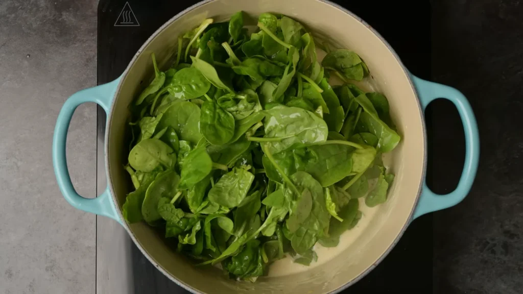 Spinach Artichoke Pasta 6 Add Spinach and Cream