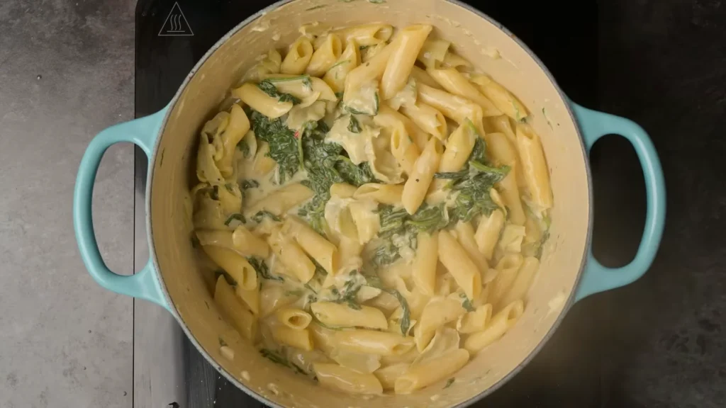 Spinach Artichoke Pasta 10 Combine Pasta and Sauce