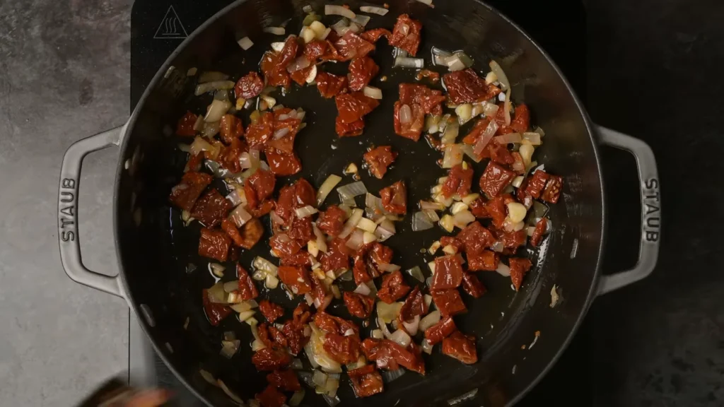 Vegan Tuscan Pasta 6 Add Sun-Dried Tomatoes