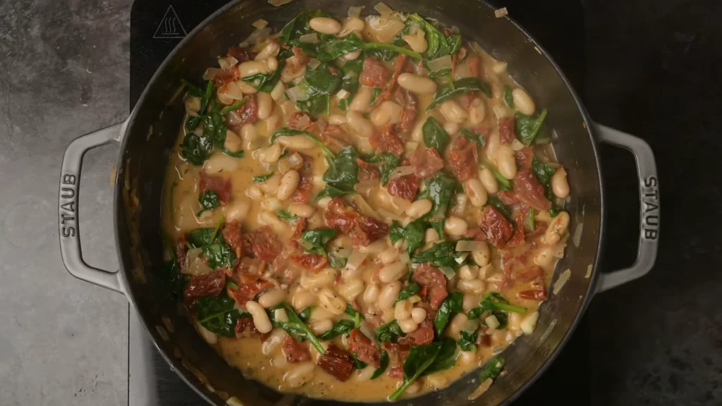 Vegan Tuscan Pasta 11 Combine Pasta and Sauce