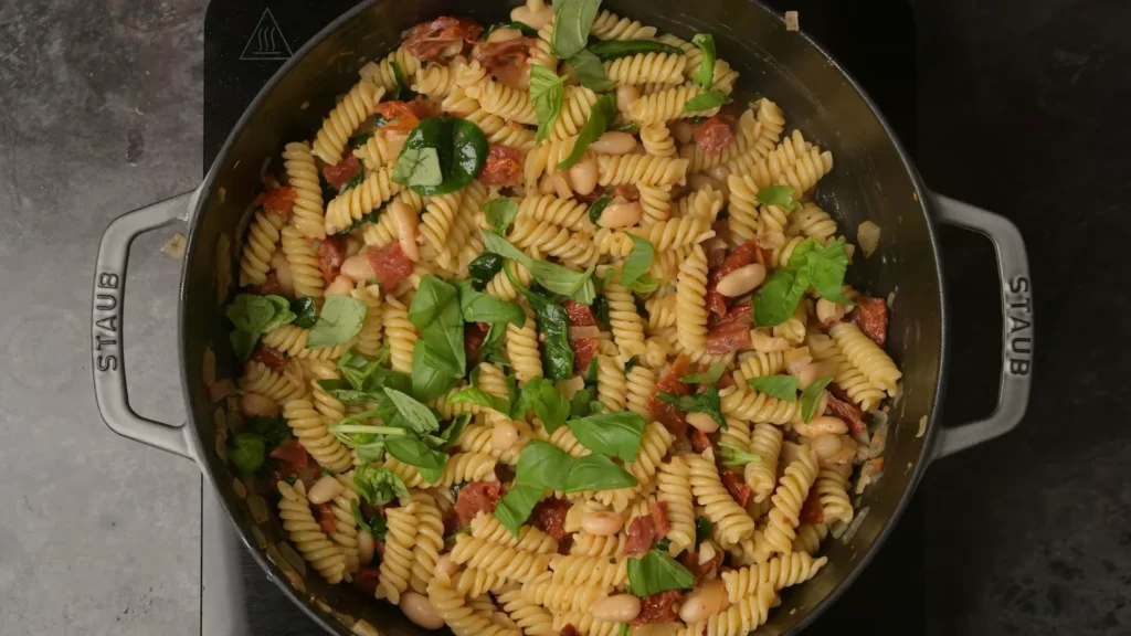 Vegan Tuscan Pasta 12 Combine Pasta and Sauce