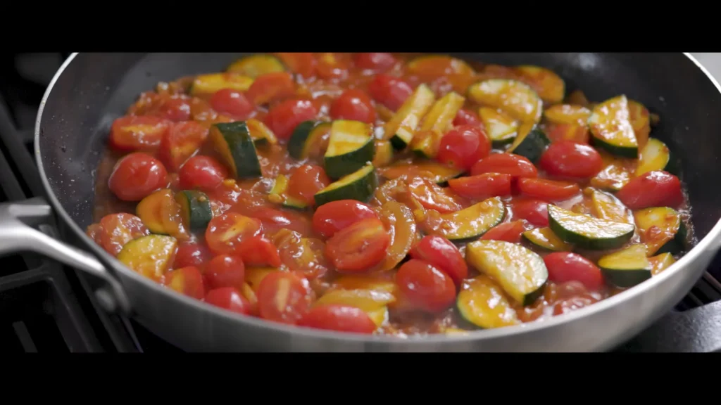 Zucchini Tomato Pasta 10 Combine Pasta and Vegetables