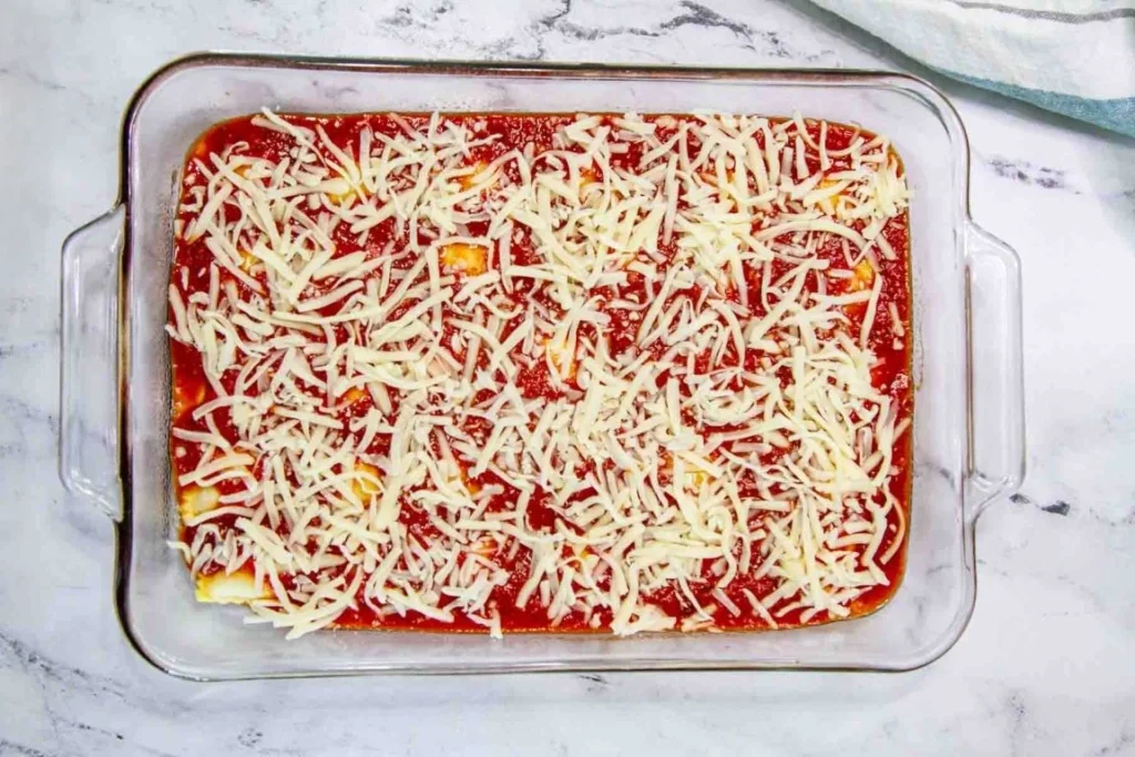 Frozen Ravioli Lasagna 11 Add the Cheese and Spinach